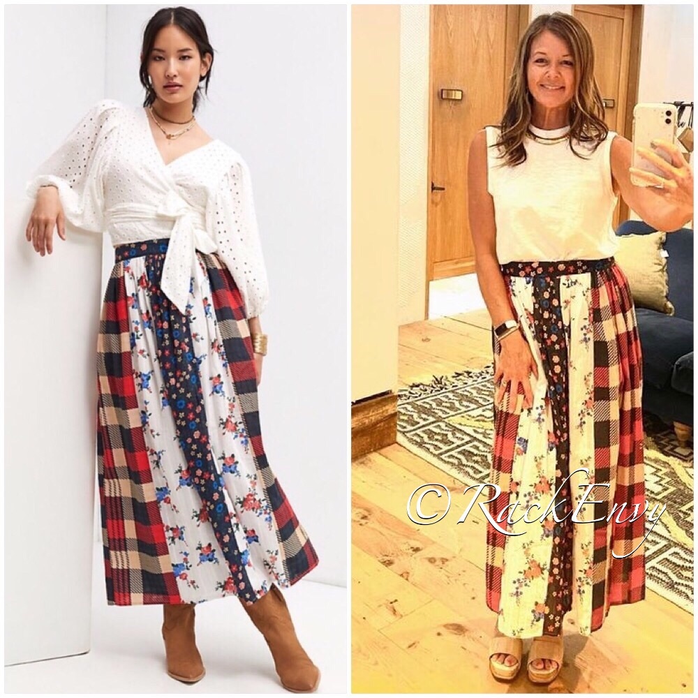 NWT ANTHROPOLOGIE LET ME BE CONTRAST MAXI SKIRT